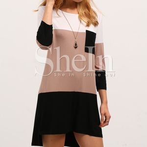 Colorblock Shirt Dress